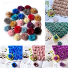 Mink Fur Ball Clothing Accessories Ornament 50x 3cm Mink Hair Buckle DIY