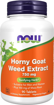 NOW Foods Horny Goat Weed Extract 750 Mg plus 150 Mg of Maca Root, 90 Tablets