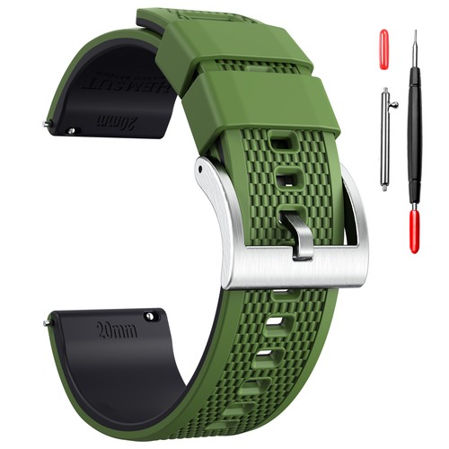 Hemsut Silicone Watch Bands, 18mm 20mm 22mm Quick Release Rubber Watch Strap - Picture 45 of 62