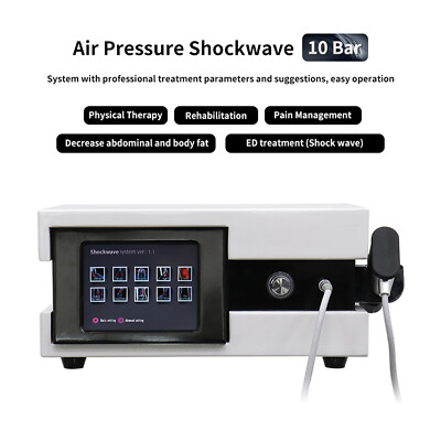 10 Bars ED Shockwave Therapy Machine Pneumatic Shock Wave Treatment Pain Relief