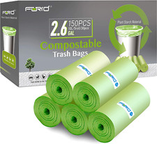 Small Trash Bags -  2.6 Gallon Compostable Garbage Bags 150 Count Mini Strong Tr