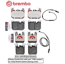 Front & Rear Brake Pad OE Brembo Ceramic +Sensor for BMW 228i 230i / xDrive w/ M