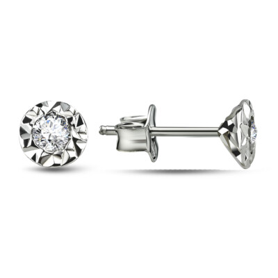 Aris Diamond 0.09ct Miracle einzelne Ohrring in 14K Weiβgold