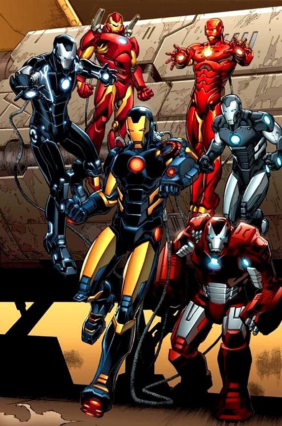 Iron Man Suit Tribute Different Models Marvel Comic Book Cover Artwork on  Canvas