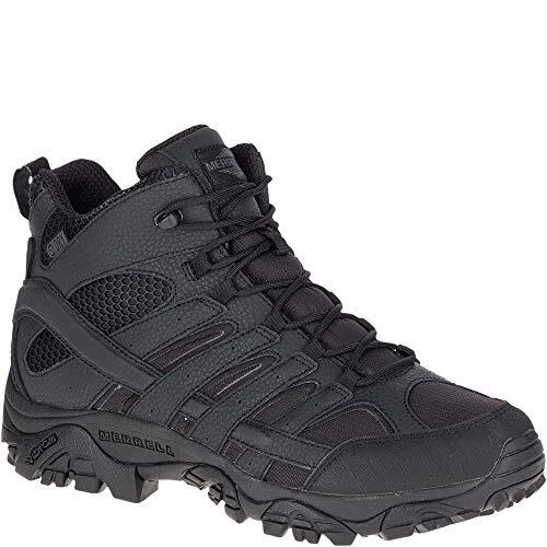 MERRELL Stivali Merrel J15853 uomo Moab 2 Mid tattici impermeabili neri taglia 14 M nuovi con scatola!