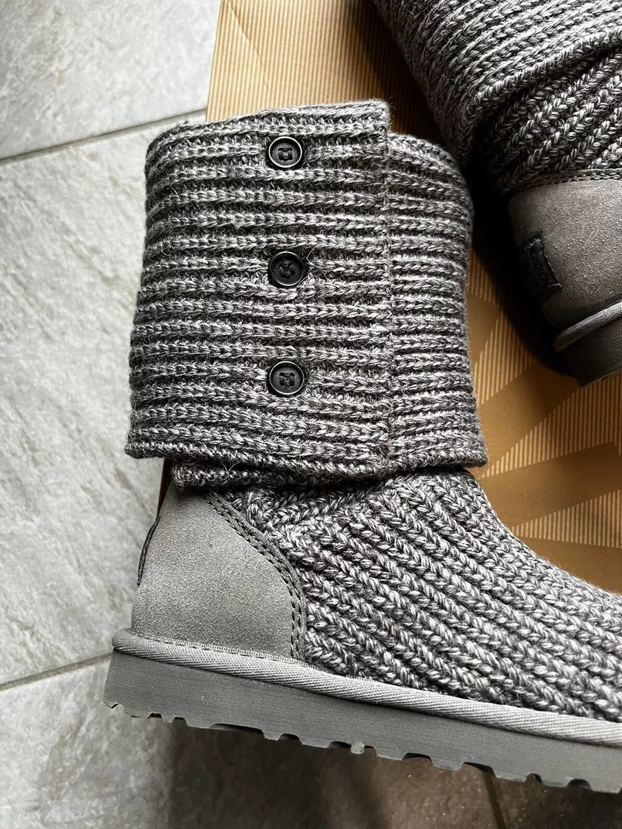 Ugg Australia Classic Cardy Stivali In Lana Con Bottoni Grigio Grey N. 37