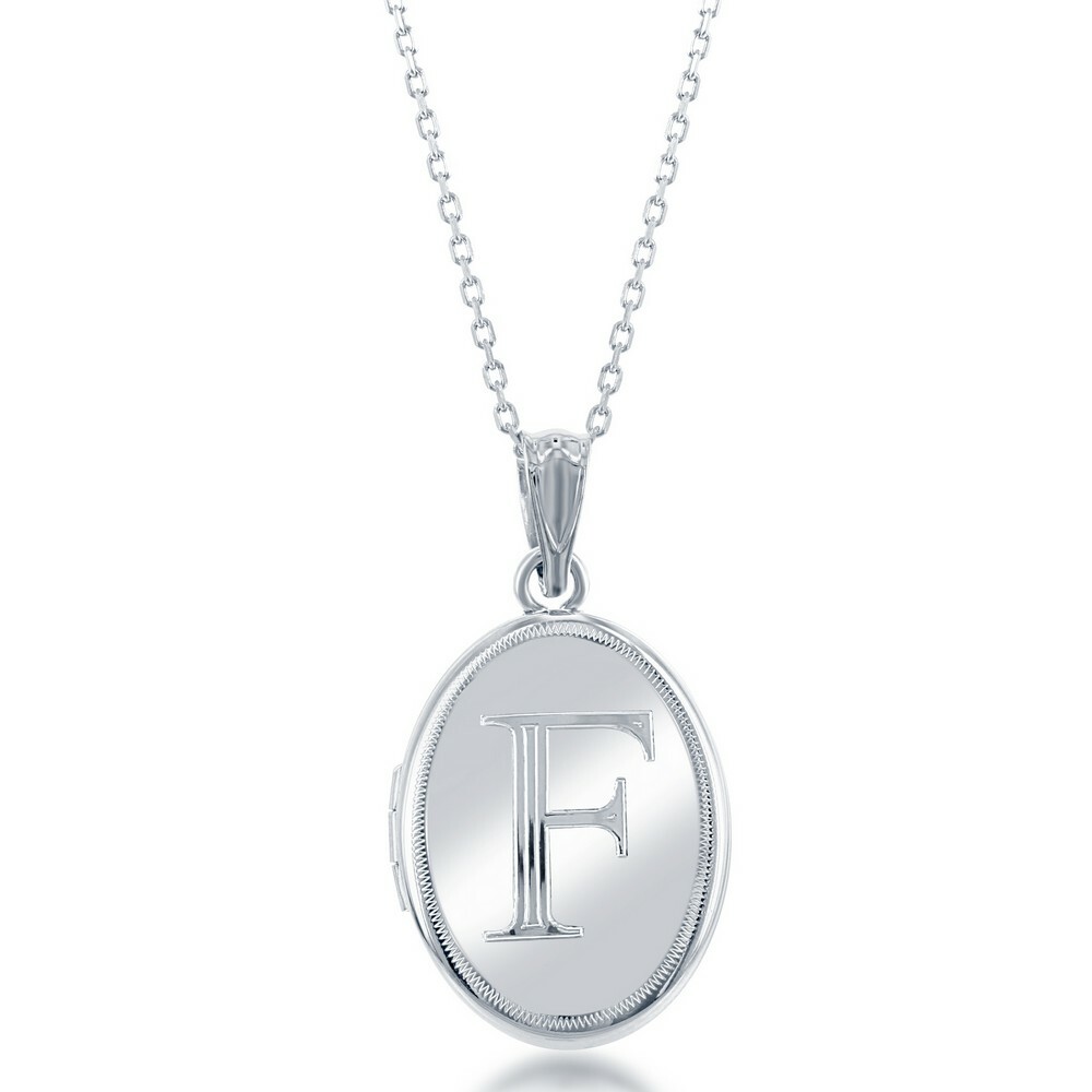 Овальная цепочка для медальона из стерлингового серебра с инициалами в центре F 13790₽