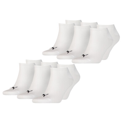 PUMA Unisex Herren Damen Sneaker Socken Sportsocken Füßlinge PLAIN - 6er Pack