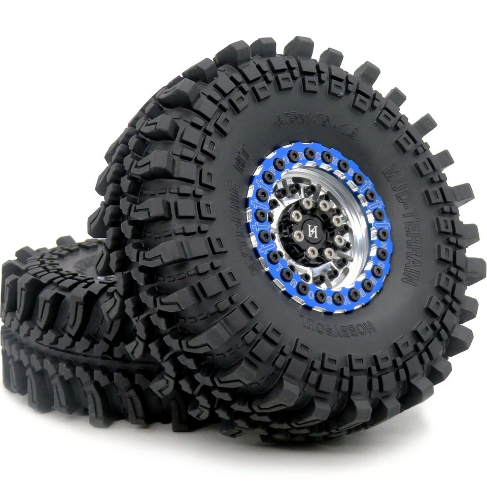 2x RC 1.9 Tires Tyres 121mm & 1.9 Beadlock Wheels Rim For 1/10 Mud Crawler SCX10 - Image 4 of 4
