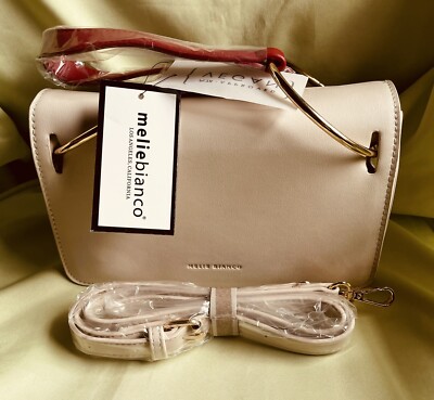 Melie Bianco Beall Bone With Gold Accent Vegan Shoulder Bag New