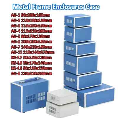 Metal Blue Project Box Case AU-1/2/3/4/5/7/12 Power Supply Iron Housing Panels