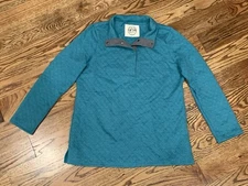 Women’s Marley Lilly Teal Quilted Pullover 1/4 Snap Sz S/M