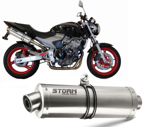 Terminale Scarico Storm by Mivv Oval acciaio per Honda Hornet 600 2003 > 2006 - Picture 1 of 4