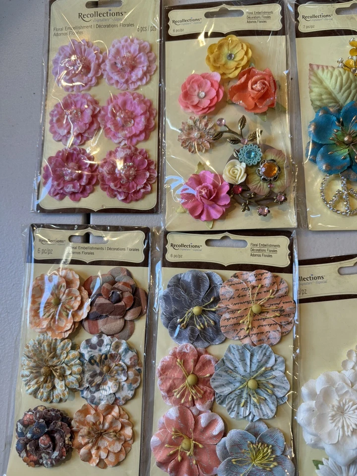 Recollections Floral Embellishments Lot/Bundle Of 10 Packs. 74 Pieces NEW - Image 4 of 4