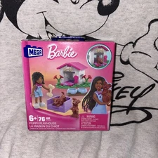 MEGA Barbie Puppy Playhouse 76 Pcs Building Set Ages 6+ HTK08 Mattel Sealed Box