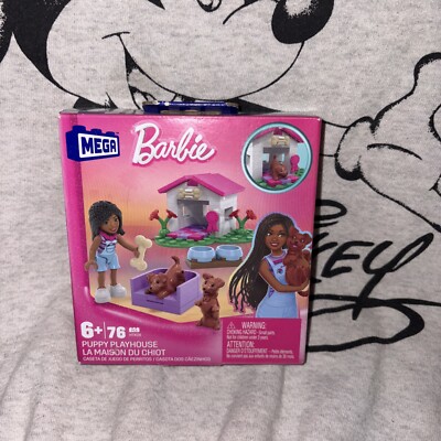 MEGA Barbie Puppy Playhouse 76 Pcs Building Set Ages 6+ HTK08 Mattel Sealed Box