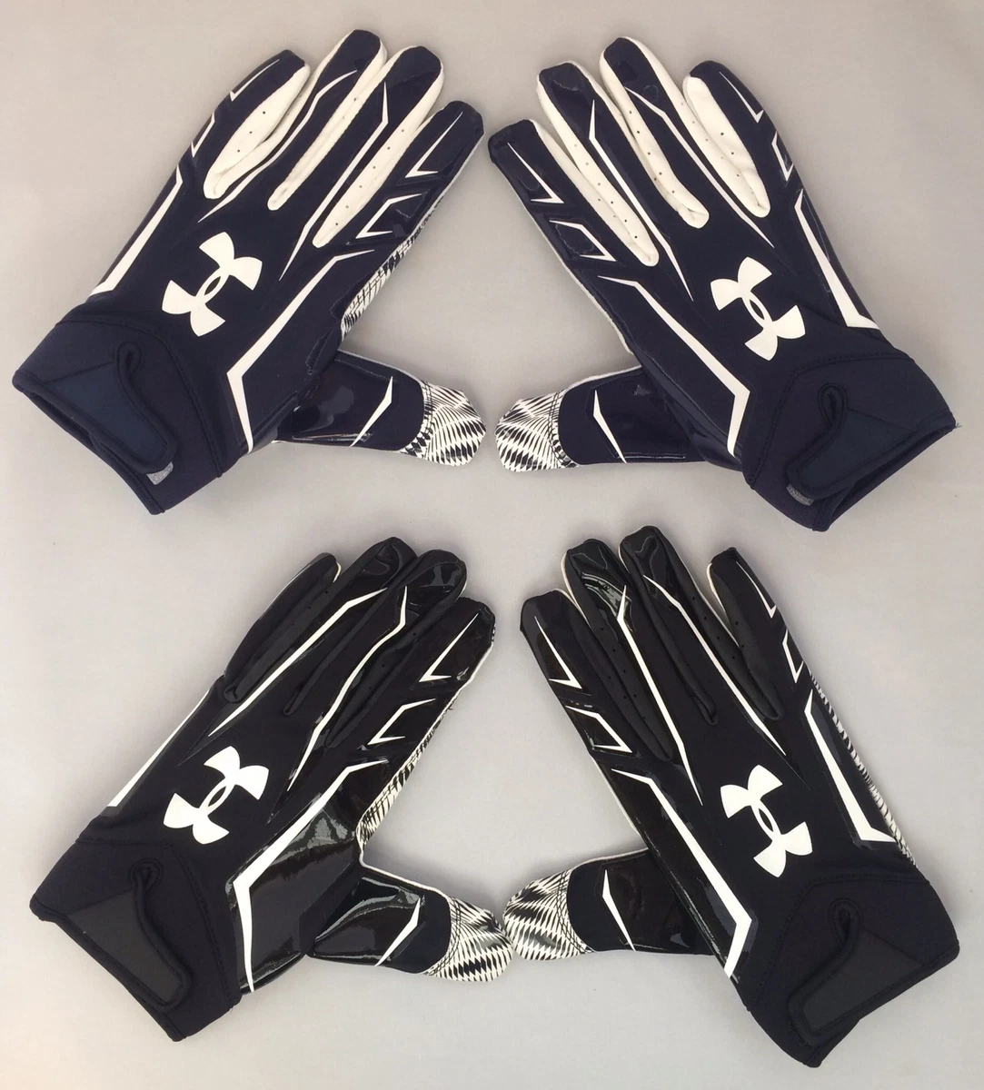 Under Armour Gloves Mens Football Gloves Player Team Issued Black Dark Blue