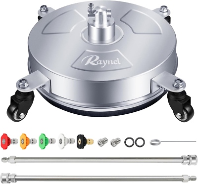#ad #ad 14#x27;#x27; Pressure Washer Surface Cleaner with 4 Wheels Stainless Steel Housing 1 4 $91.99