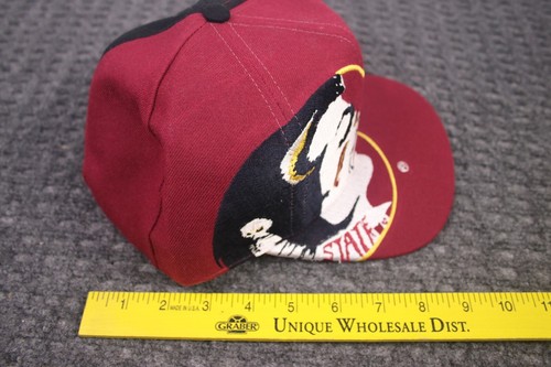 Gorra gorra vintage años 90 Florida State Seminoles bordada logotipo grande granate negra a presión - Imagen 7 de 12