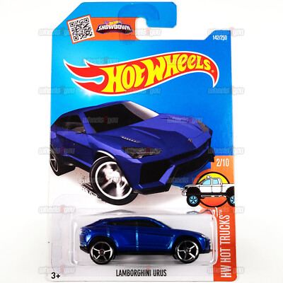2016 Hot Wheels LAMBORGHINI URUS #142 blue SUV- HW Hot Trucks- 1:64 Mattel DHR48