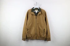 Orton Brothers Mens Size Medium Distressed Lined Full Zip Bomber Jacket Brown