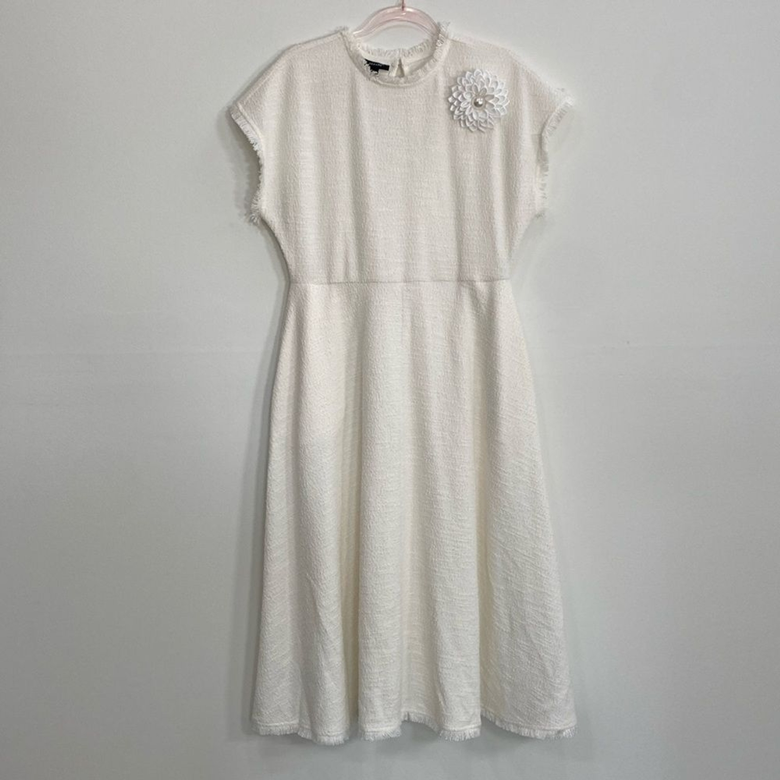 Alfani Fit & Flare Dress Women's Large White