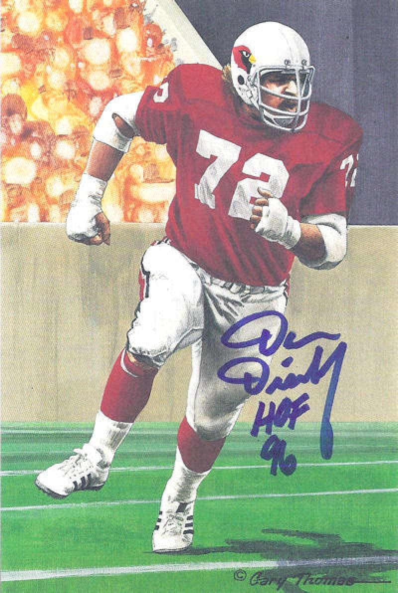 Dan Dierdorf Autographed Signed Arizona Cardinals St. Louis Cardinals Goal Line Art HOF 96 Blue 11061 