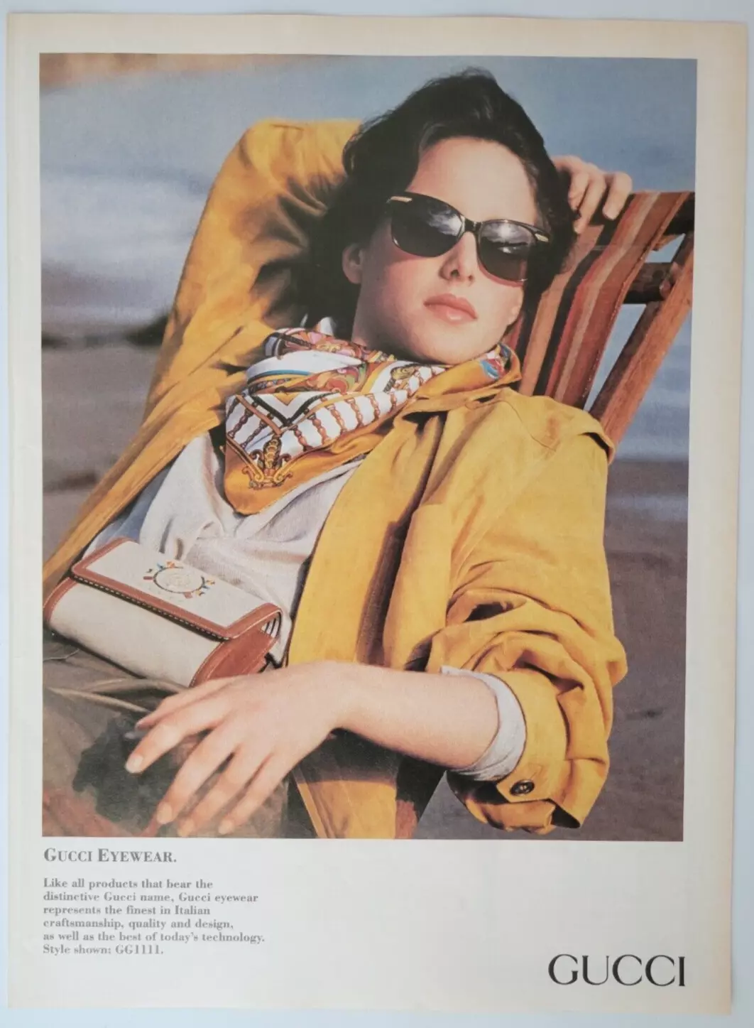 Gucci Eyewear Design Italien Qualité Impression Originale Publicité 8x11