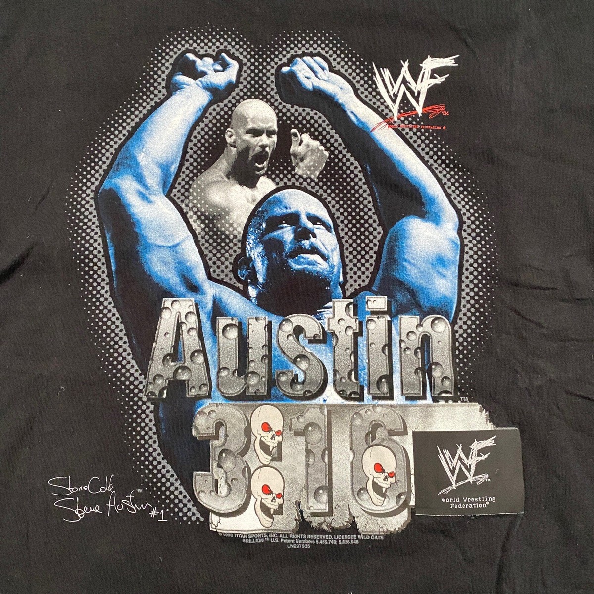 Vintage WWF 1998 Stone Cold Steve Austin 3:16 Signature T-Shirt XL