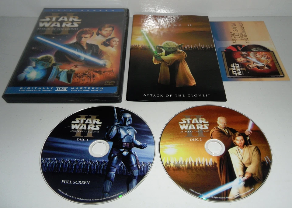 Star Wars Saga Prequel Trilogy I, II, III, DVD Discs Full screen MINT Discs! - Image 3 of 4