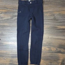 Horze Kids' Active Full Seat Breeches - Peacoat Dark Size US Small