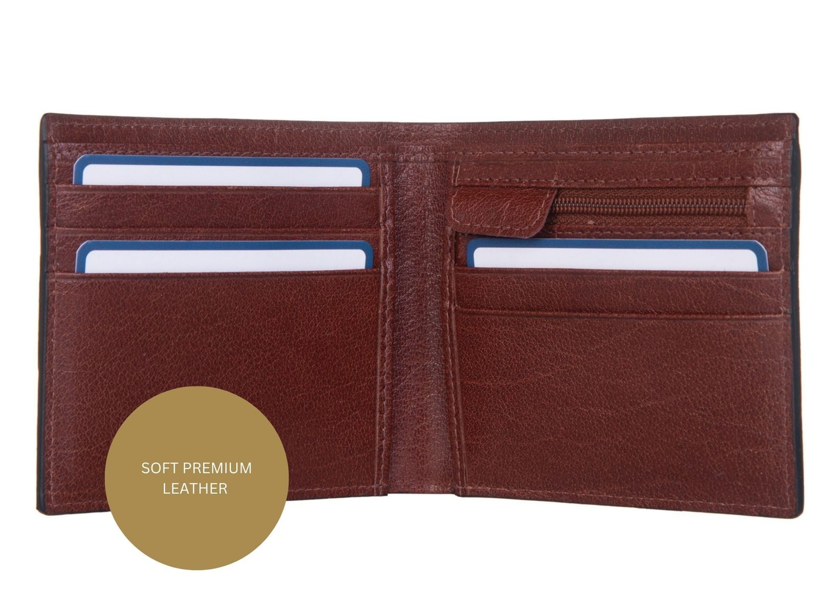 RRP £21.50 Mala Leather Mens RFID Wallet with Zip Coin Pocket - Vintage Football image 5