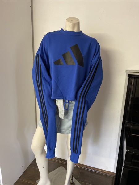 Adidas Adjustable 3 Stripes Sweatshirt. Blue. Size S