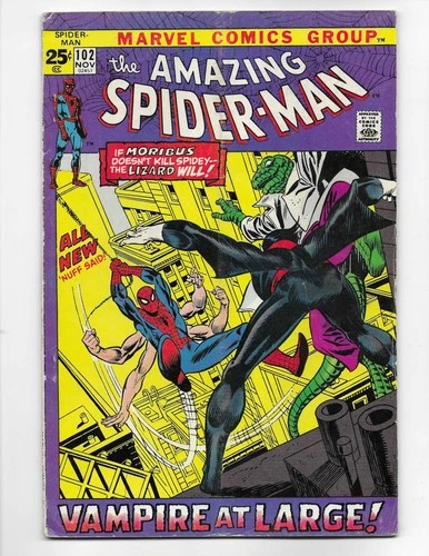 Amazing Spider-Man 102 1971 Marvel Comics VG+ 4.5 2nd App Morbius Lizard
