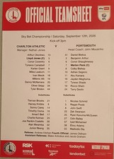 CHARLTON V PORTSMOUTH. 12.9.2026.