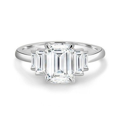 14K White Gold IGI CVD 2.1 Ct Diamond Designer Ring E F VVS2 Lab Grown Emerald