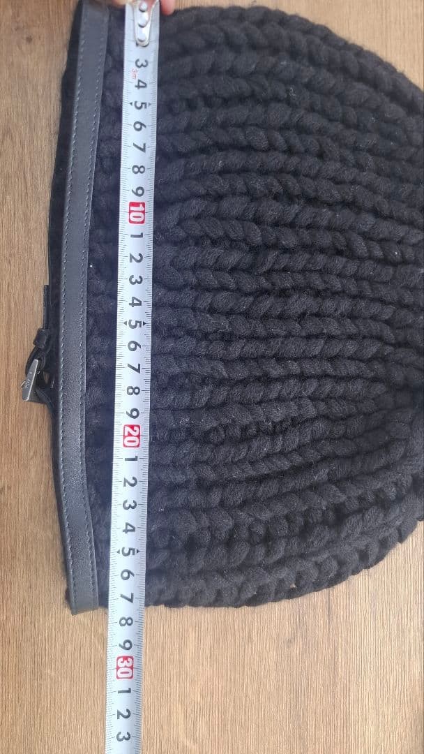 Prada Black Knit Hat With Leather thumbnail 5