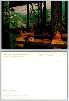 Expo 70 Soviet Pavilion Siberia's Forest Diorama Postcard Japan Russia