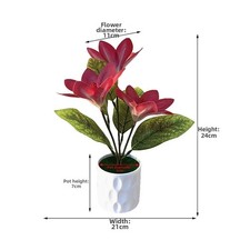 Artificial Magnolia Silk Flower For For TRIO Potted Plant Home Decor Wedding