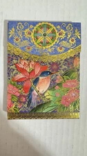 PUNCH STUDIO NOTEPAD NOTEBOOK MAGNETIC CLOSURE BIRD FLOWERS 75 SHEETS 3 X 4 NEW