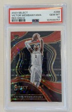 2023 Panini Select VICTOR WEMBANYAMA Red Disco Courtside RC /49 PSA 10 Spurs