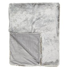 John Lewis Modacrylic Faux Fur Throw Bedspread - Grey - L200 x W150cm (Used)