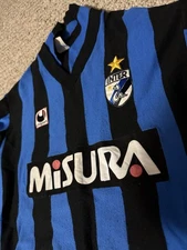 Vintage 1989 1990 Uhlsport Inter Milan Longsleeve Rare Soccer Football Jersey M