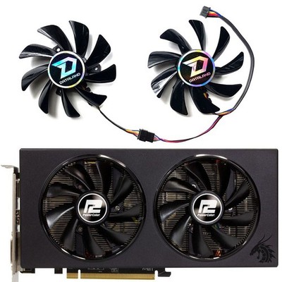 1Paar Grafikkartenlüfter Kühler Ersatzteile für POWERCOLOR RX590 8GB Red Dragon