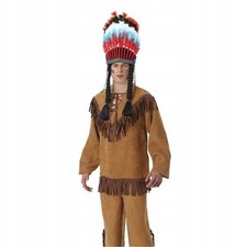 Herren Indianer Kostüm Weste Braun Fransen Größe M/L Karneval Fasching