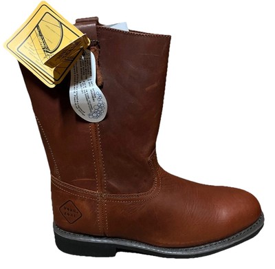 Work Zone S998 Dark Brown Leather Men s 10  Pull on Boots