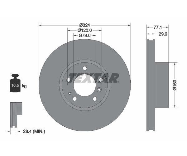 2 St. Bremsscheibe Textar 92058300 FüR Bmw 5Er 7Er 8Er-image