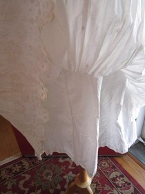 Antique 1910s/20s White Cotton Sleeveless Fitted Slip/Dress Whitework Embroidery