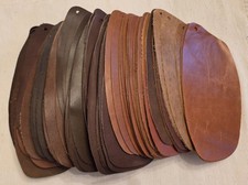 85 Pieces 4 x 8 Top Grain Leather Scrap Pieces 2-5 oz Pre Cut ORANGE/BROWN lot