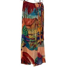 Stella Jean Wrap Front Flare Pants IT 40 or US S Artsy Avant Garde Designer Luxe